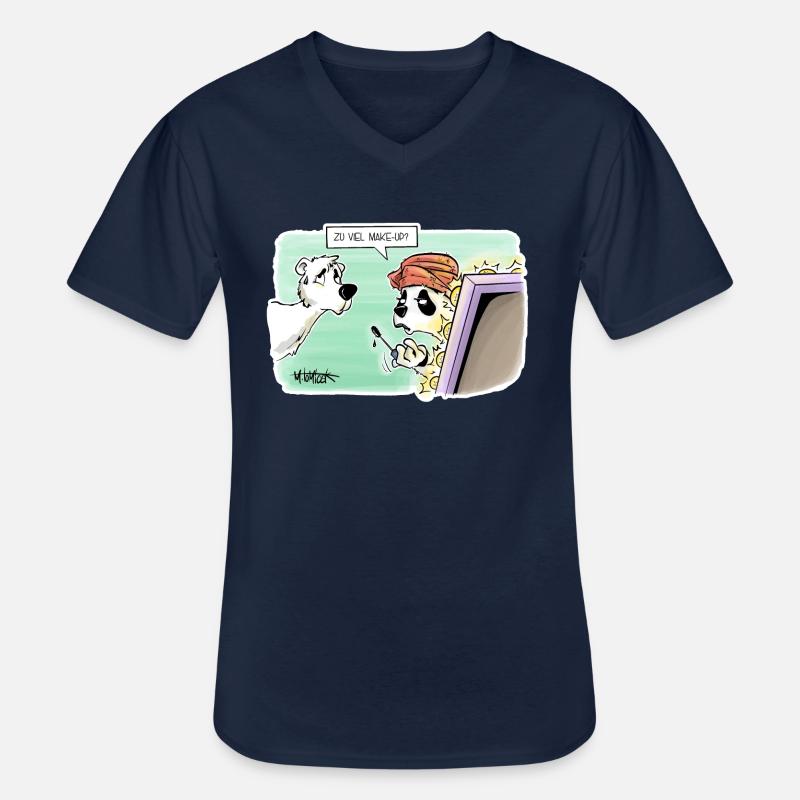 Make-Up Bär - Männer-T-Shirt mit V-Ausschnitt - Navy