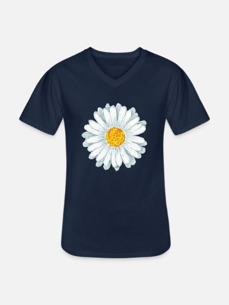 daisy - Men's V-Neck T-Shirt - navy