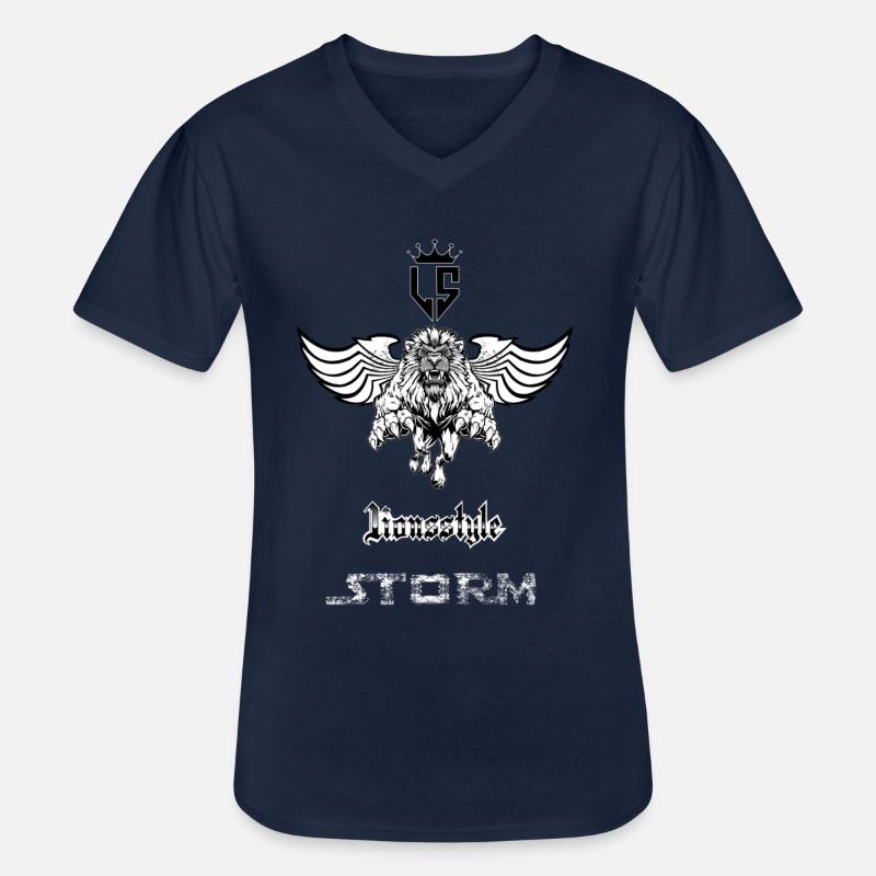 Löwe Sturm - Männer-T-Shirt mit V-Ausschnitt - Navy