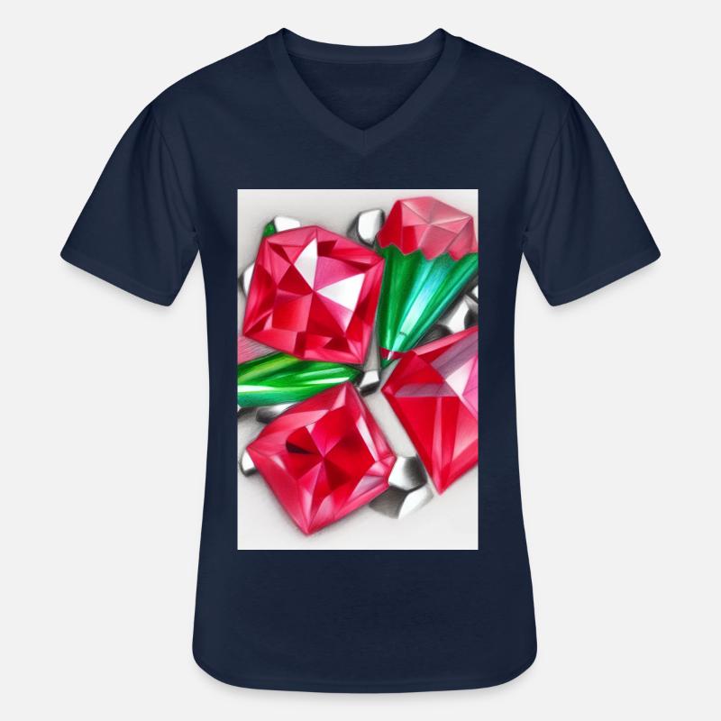Edelsteine - Männer-T-Shirt mit V-Ausschnitt - Navy