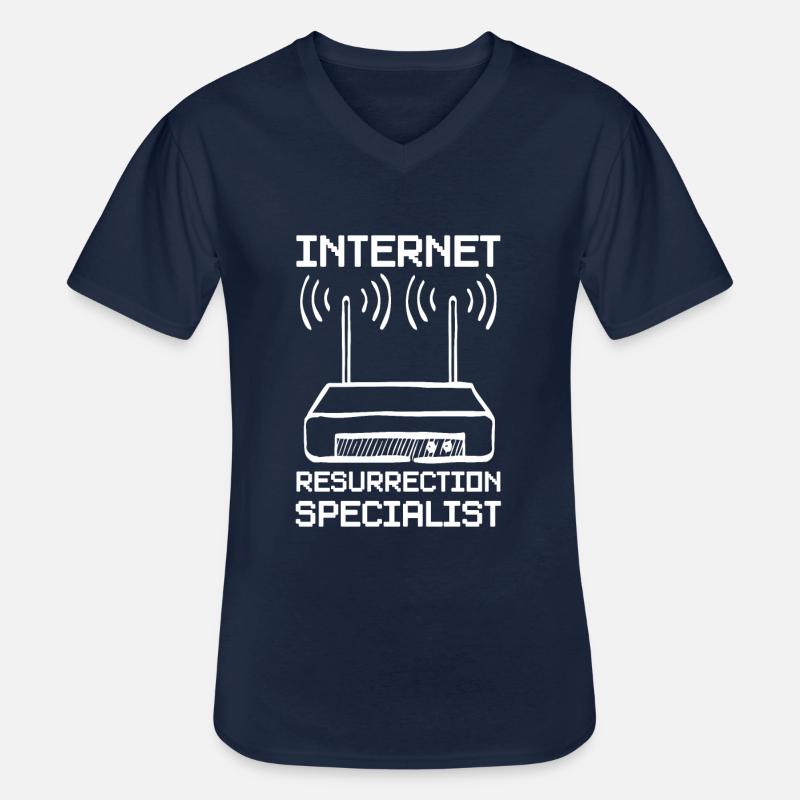 Internet admin computer scientist - Men's V-Neck T-Shirt - navy