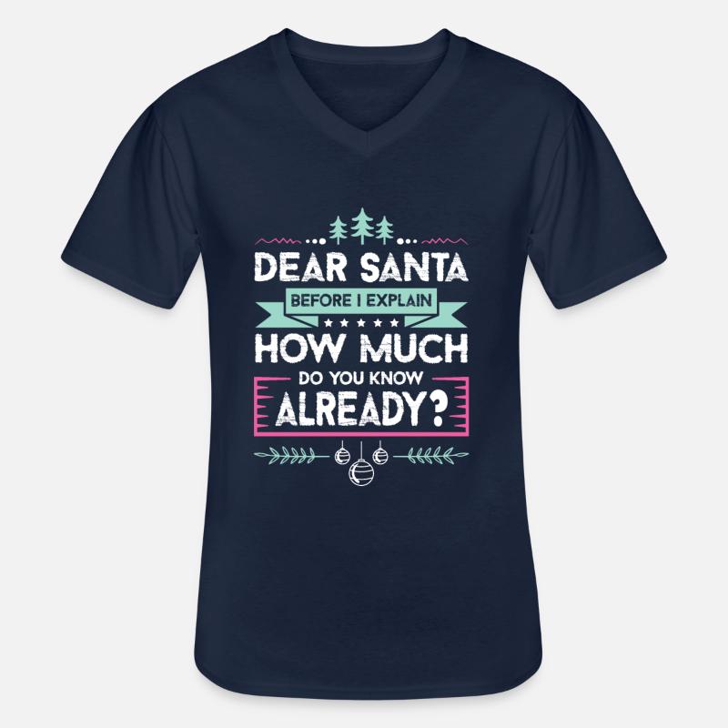 Dear Santa - Männer-T-Shirt mit V-Ausschnitt - Navy