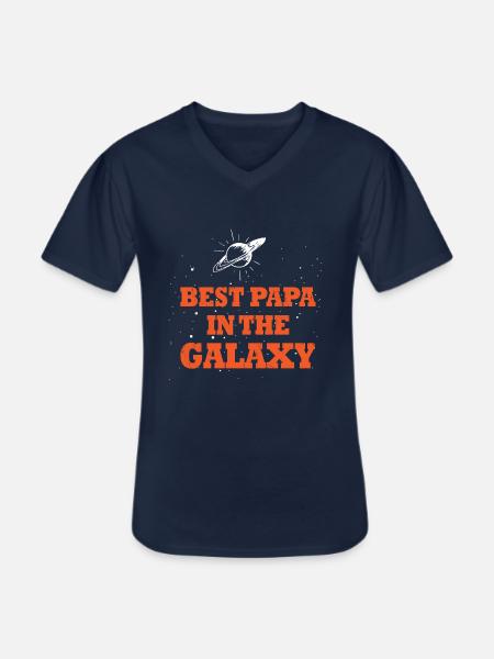 Best Dad in the Galaxy - Men's V-Neck T-Shirt - navy