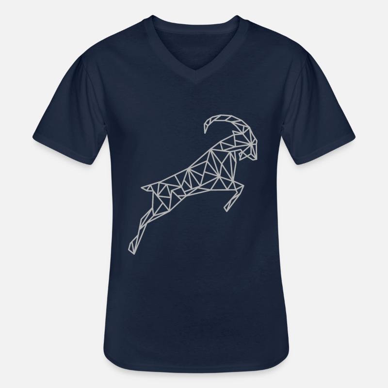 Steinbock Geometrisch Sternzeichen - Männer-T-Shirt mit V-Ausschnitt - Navy