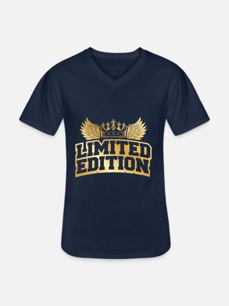 Limited Edition Krone - Männer-T-Shirt mit V-Ausschnitt - Navy