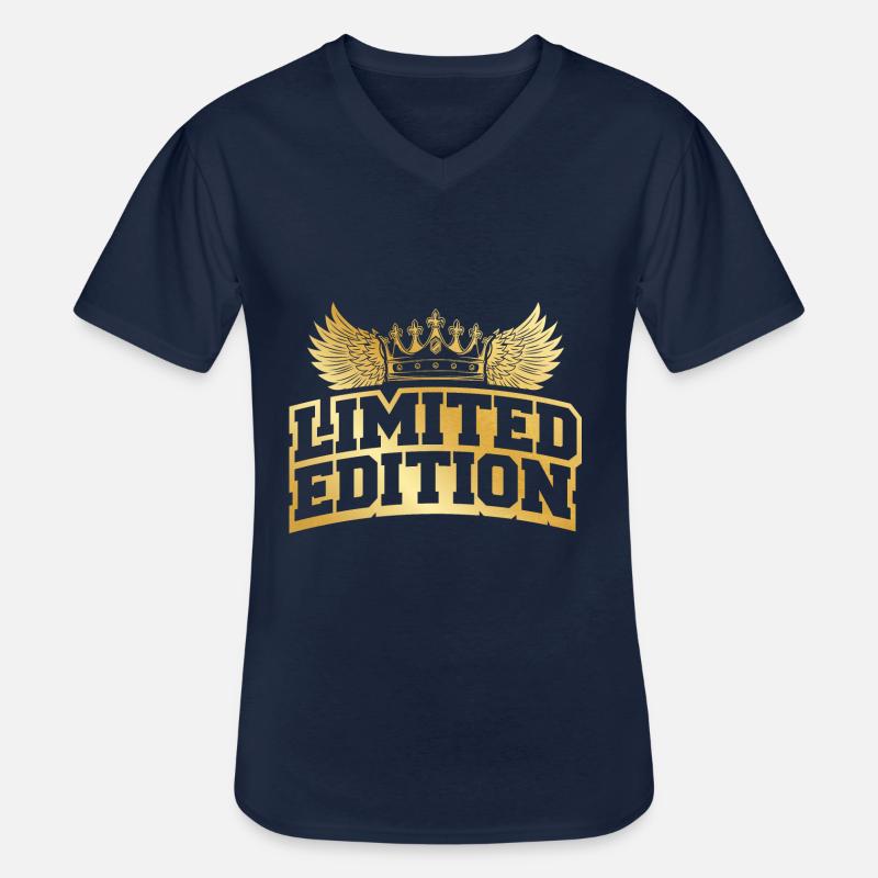 Limited Edition Krone - Männer-T-Shirt mit V-Ausschnitt - Navy