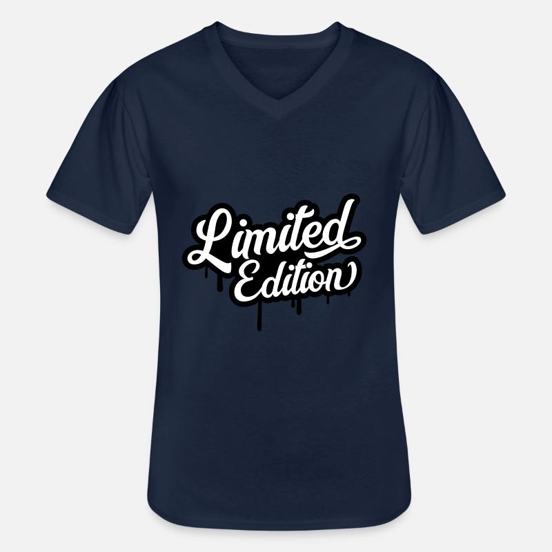 Limited Edition - Männer-T-Shirt mit V-Ausschnitt - Navy