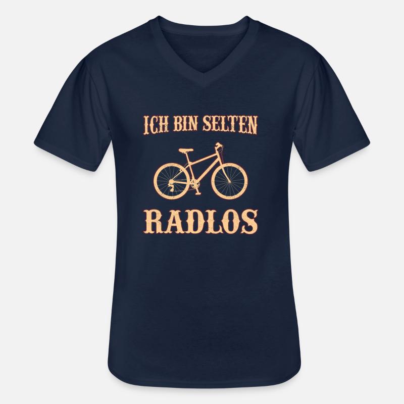 Ich Bin Selten Radlos - Männer-T-Shirt mit V-Ausschnitt - Navy