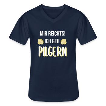 Mir reichts, ich geh pilgern Pilgerspruch - Männer-T-Shirt mit V-Ausschnitt - Navy - Vorne - AI Model Male 178 dark (178cm)