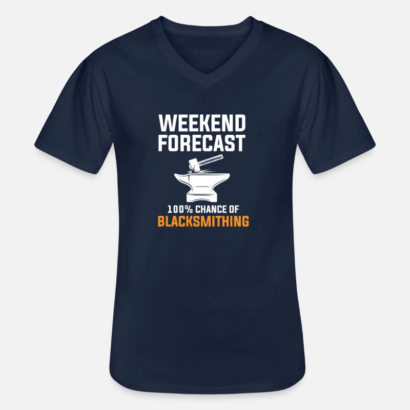 blacksmith weekend forecast, blacksmith - Männer-T-Shirt mit V-Ausschnitt - Navy