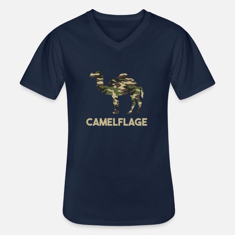 Camelflage, Funny Camel pun - Männer-T-Shirt mit V-Ausschnitt - Navy