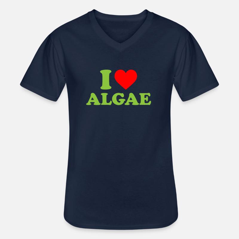 I love algae, algae diatom - Männer-T-Shirt mit V-Ausschnitt - Navy