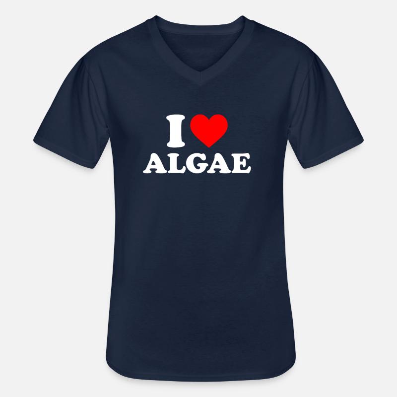 I love algae, algae diatom - Männer-T-Shirt mit V-Ausschnitt - Navy