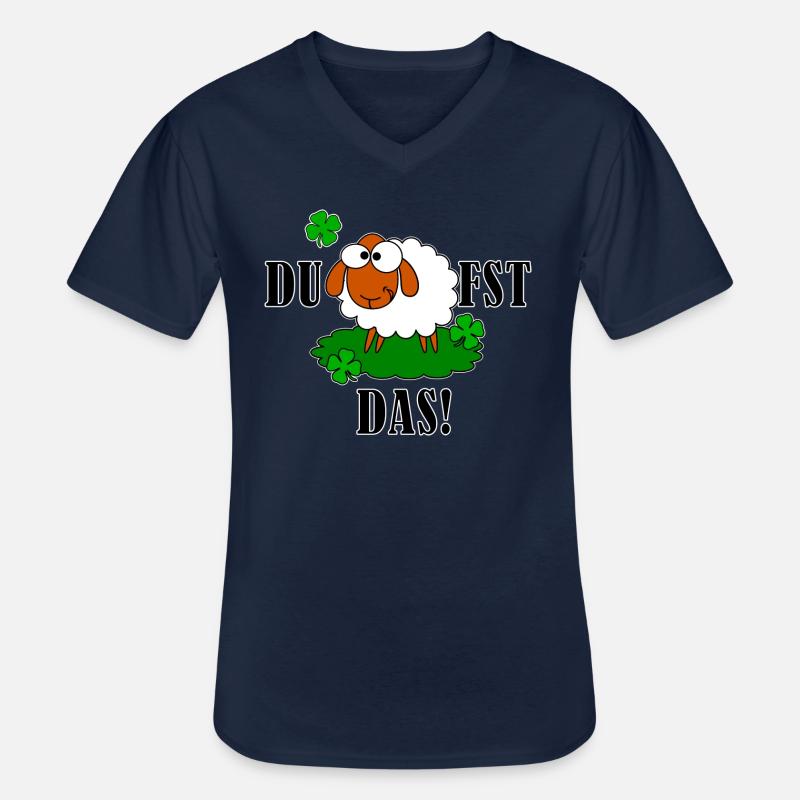DU SCHAF FST DAS! - Männer-T-Shirt mit V-Ausschnitt - Navy