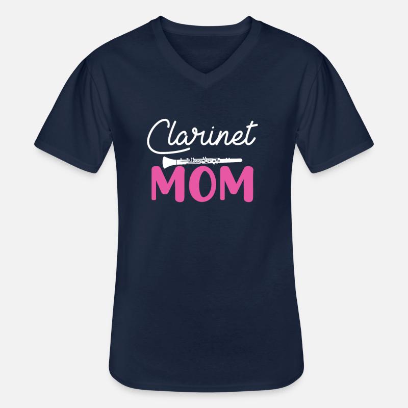 clarinet mom, clarinet - Männer-T-Shirt mit V-Ausschnitt - Navy