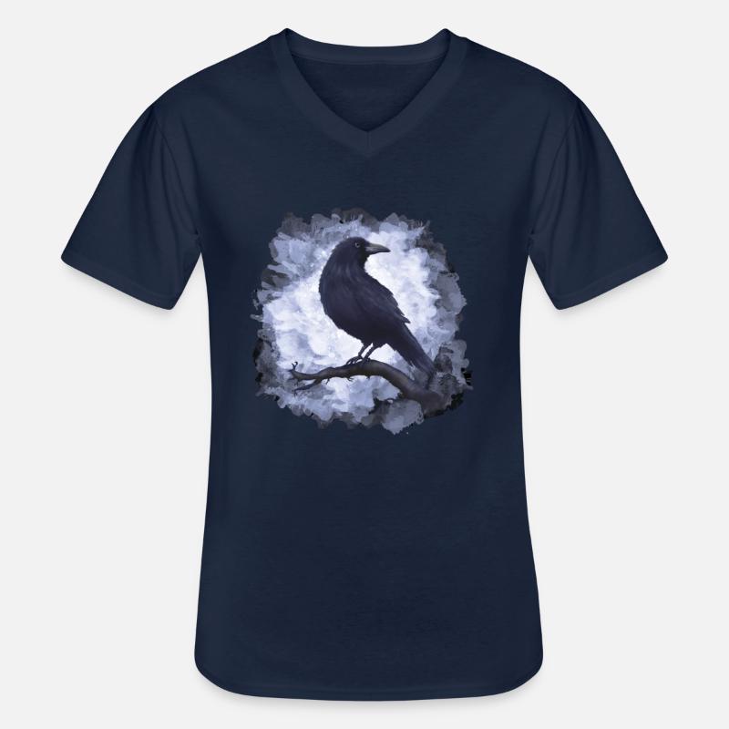 Rabe Krähe Goth - Männer-T-Shirt mit V-Ausschnitt - Navy