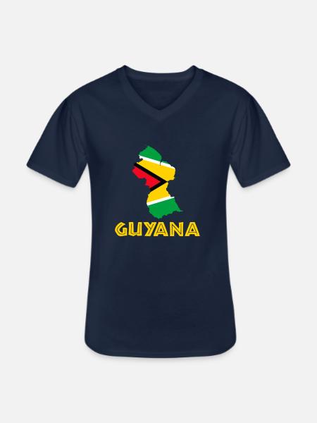 guyanese map, guyana - Männer-T-Shirt mit V-Ausschnitt - Navy