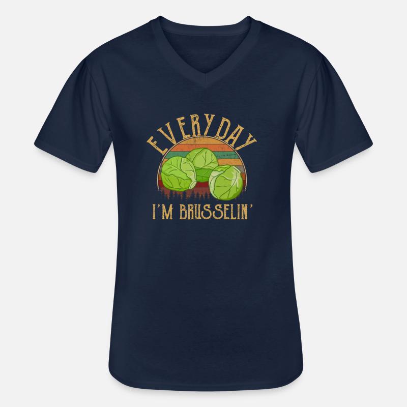 i'm brusselin, brussel sprout - Männer-T-Shirt mit V-Ausschnitt - Navy