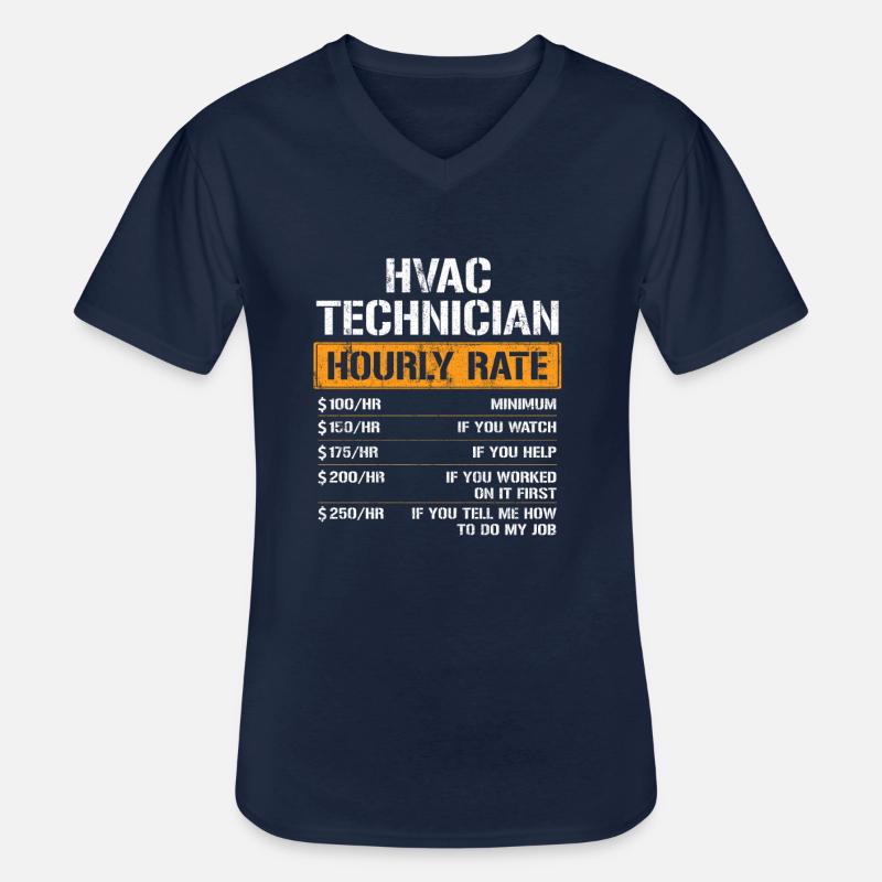 HVAC Technician Hourly Rate - Männer-T-Shirt mit V-Ausschnitt - Navy