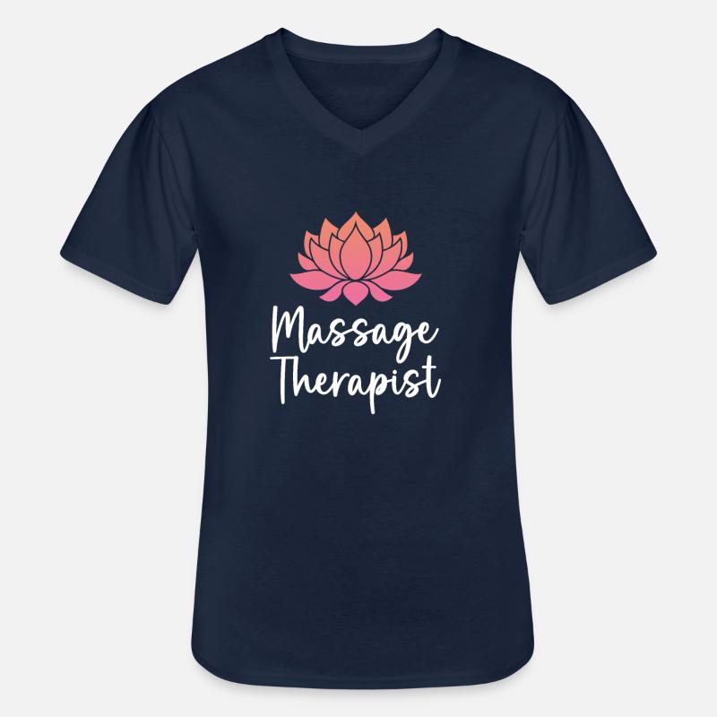Massage Therapist - Männer-T-Shirt mit V-Ausschnitt - Navy