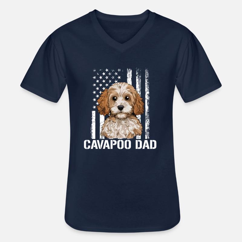 cavapoo dog, cavapoo - Männer-T-Shirt mit V-Ausschnitt - Navy