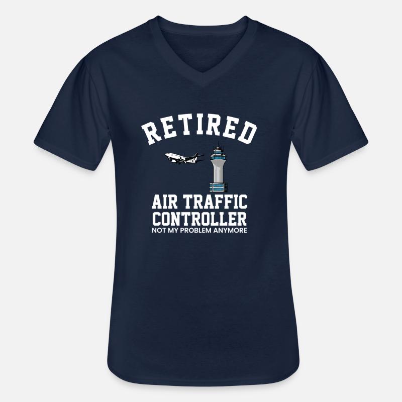 Retired Air traffic controller - Männer-T-Shirt mit V-Ausschnitt - Navy