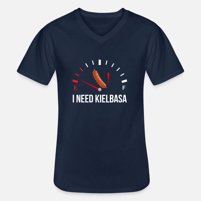 i need Kielbasa, kielbasa - Männer-T-Shirt mit V-Ausschnitt - Navy