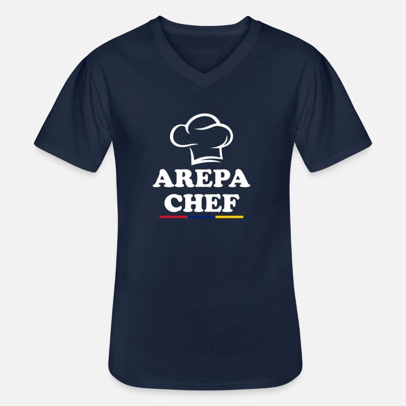 arepas chef, arepa - Männer-T-Shirt mit V-Ausschnitt - Navy
