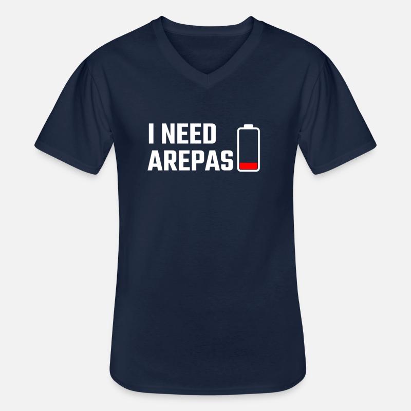 i need arepas - Männer-T-Shirt mit V-Ausschnitt - Navy