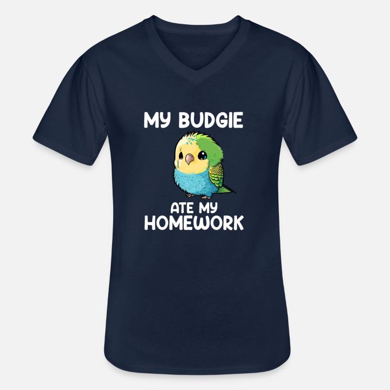budgerigar parakeet, Budgie - Männer-T-Shirt mit V-Ausschnitt - Navy