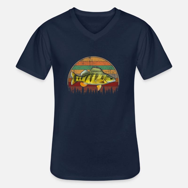 Yellow Perch - Männer-T-Shirt mit V-Ausschnitt - Navy