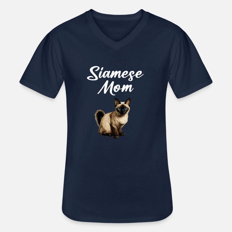 siamese cat - Männer-T-Shirt mit V-Ausschnitt - Navy