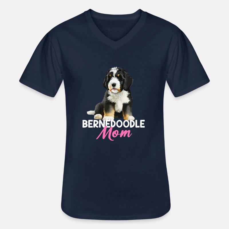 bernedoodle mom - Männer-T-Shirt mit V-Ausschnitt - Navy