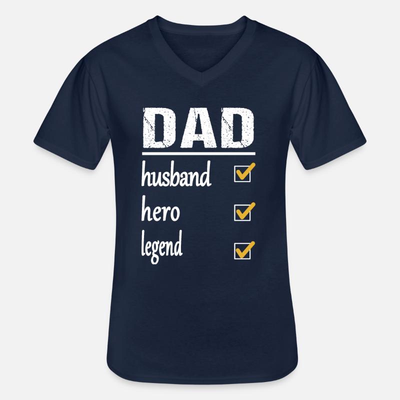 Dad, Daddy, Vater und Legende - Männer-T-Shirt mit V-Ausschnitt - Navy