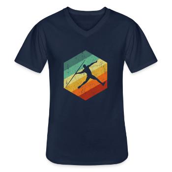 Javelin throwing vintage - Männer-T-Shirt mit V-Ausschnitt - Navy - Vorne - AI Model Male 178 dark (178cm)