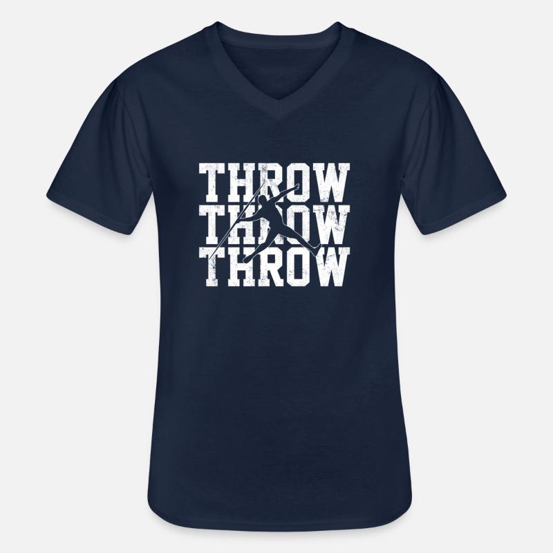 Javelin throwing - Männer-T-Shirt mit V-Ausschnitt - Navy