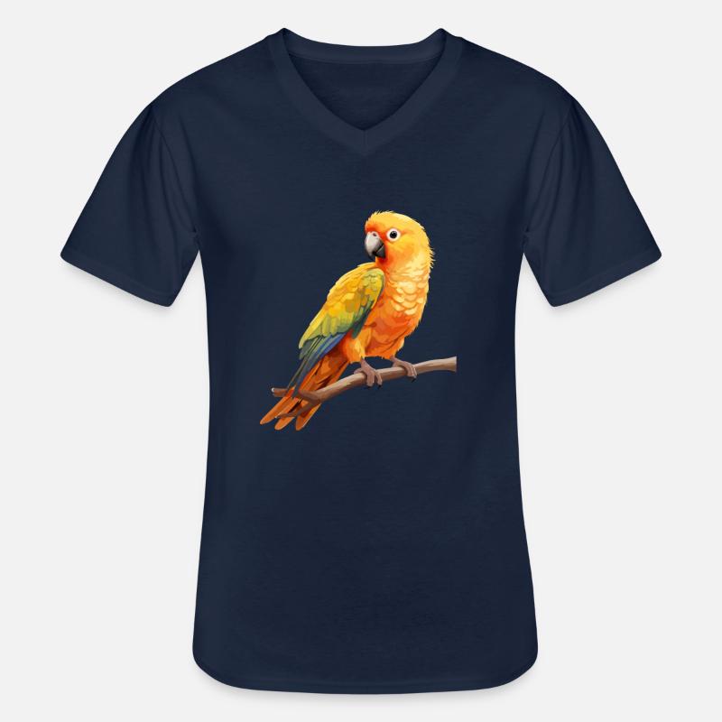 Sun Conure, parrot Conure - Männer-T-Shirt mit V-Ausschnitt - Navy