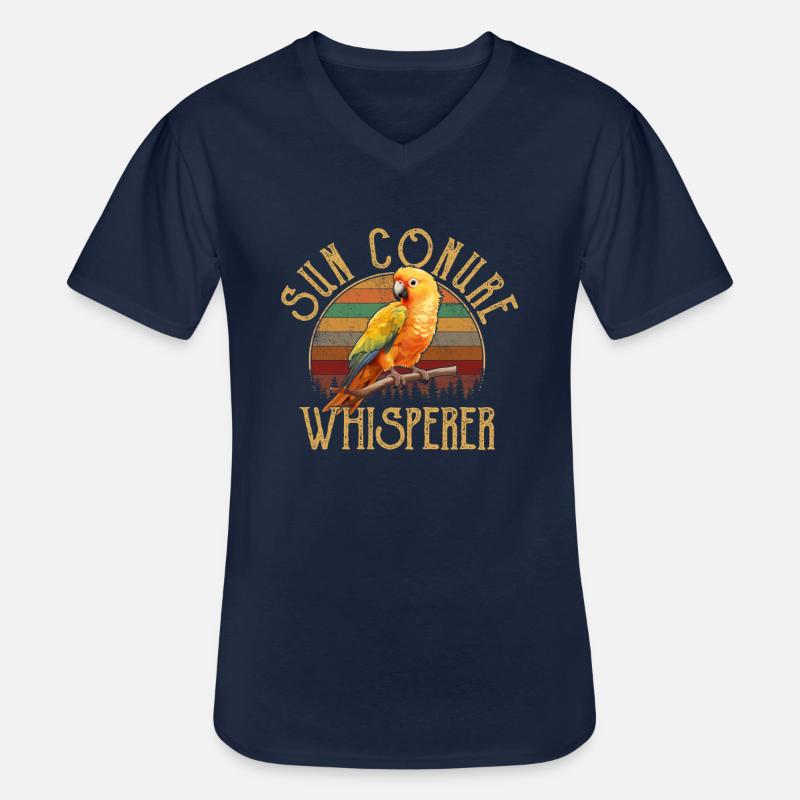 Sun Conure, parrot Conure - Männer-T-Shirt mit V-Ausschnitt - Navy