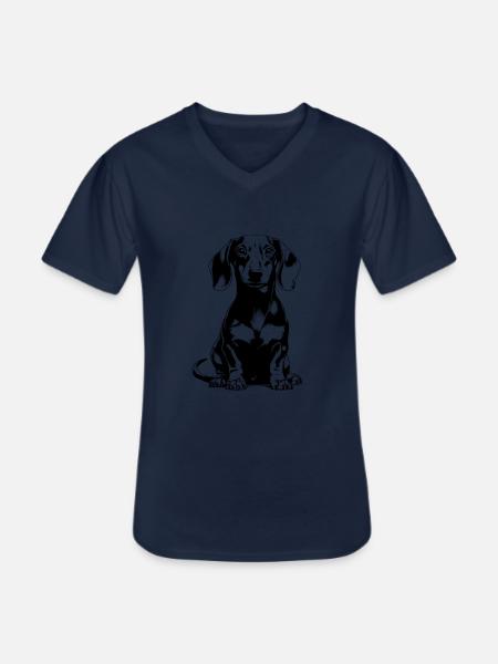Dachshund dog, Weenie Dog - Männer-T-Shirt mit V-Ausschnitt - Navy