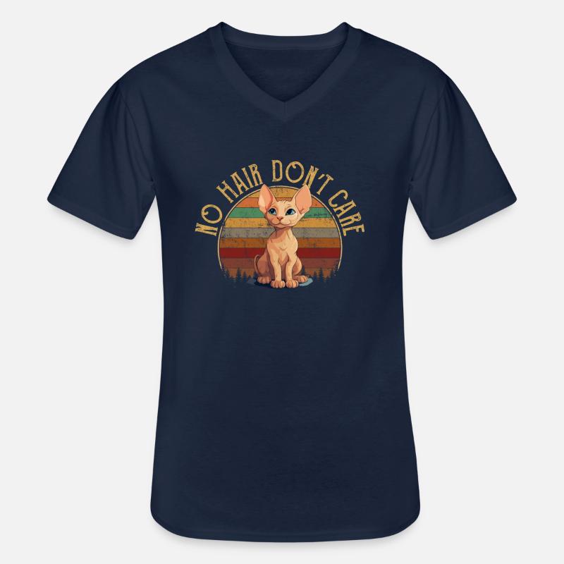 sphynx cat - Männer-T-Shirt mit V-Ausschnitt - Navy