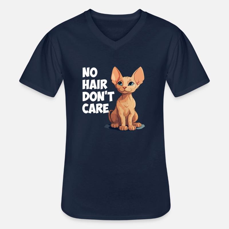 sphynx cat - Männer-T-Shirt mit V-Ausschnitt - Navy
