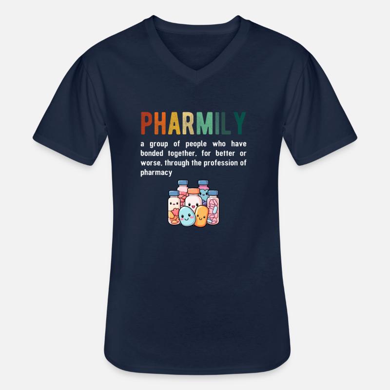 Pharmacist Technician, definition of Pharmily - Männer-T-Shirt mit V-Ausschnitt - Navy