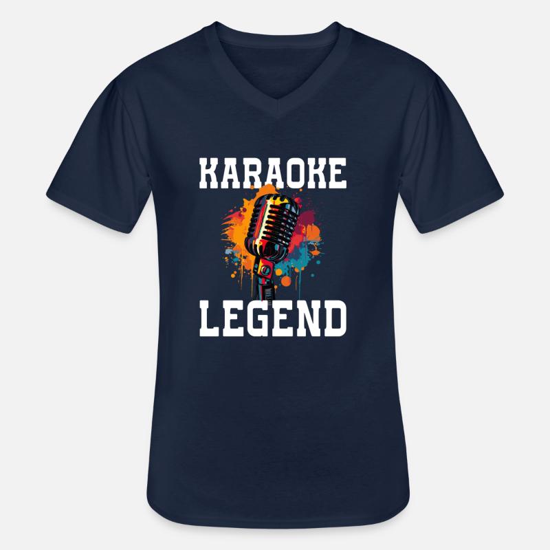 Funny Karaoke - Männer-T-Shirt mit V-Ausschnitt - Navy