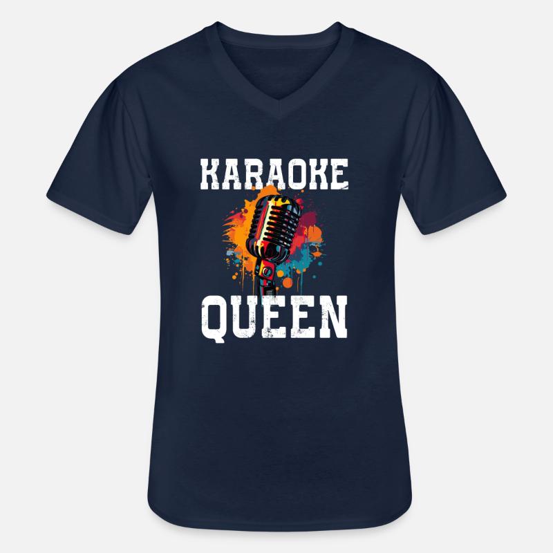 Karaoke Queen - Männer-T-Shirt mit V-Ausschnitt - Navy