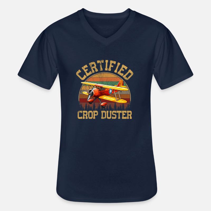 certified crop duster - Männer-T-Shirt mit V-Ausschnitt - Navy