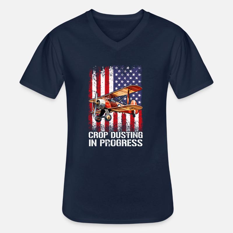 certified crop duster - Männer-T-Shirt mit V-Ausschnitt - Navy