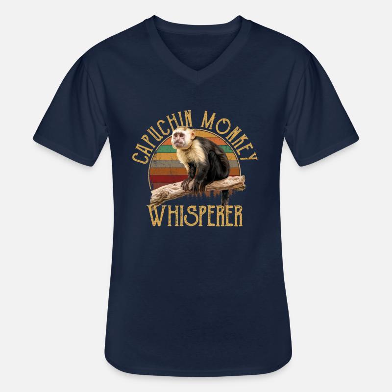 Capuchin monkey whisperer - Männer-T-Shirt mit V-Ausschnitt - Navy