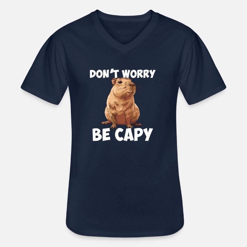 Capybara be capy - Männer-T-Shirt mit V-Ausschnitt - Navy