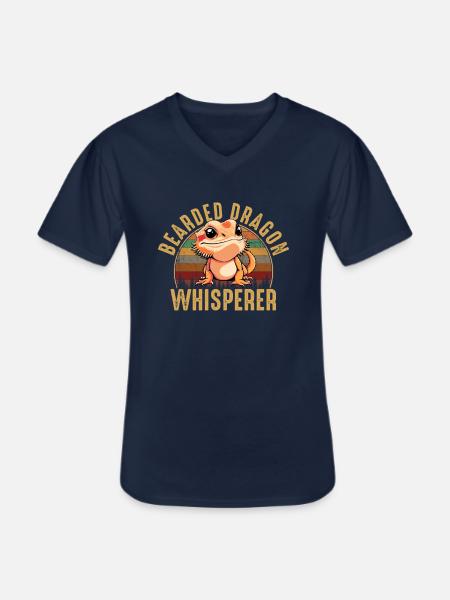 bearded dragon whisperer, reptile bearded - Men's V-Neck T-Shirt - navy