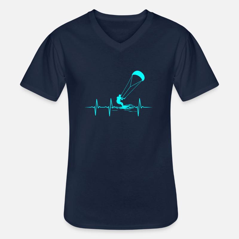 Kitesurfing kiteboarding lover - Männer-T-Shirt mit V-Ausschnitt - Navy